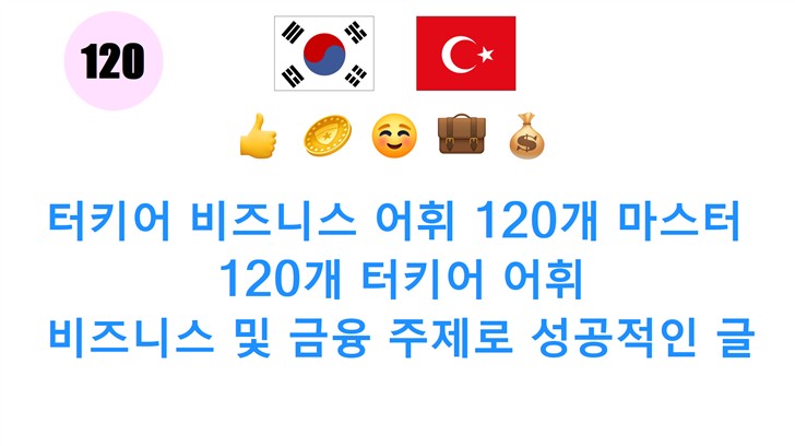 터키어 비즈니스 어휘 120개 마스터: 120개 터키어 어휘: 비즈니스 및 금융 주제로 성공적인 글로벌 비즈니스 시작하기